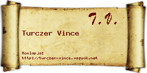 Turczer Vince névjegykártya